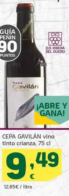 HiperDino Cepa Gavilán Vino Tinto Crianza 75cl oferta