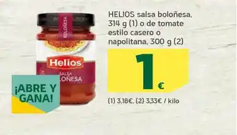 HiperDino Helios Salsa Boloñesa O De Tomate Estilo Casero O Napolitana oferta