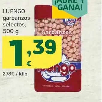 HiperDino Luengo Garbanzos Selectos 500g oferta