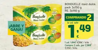 HiperDino Bonduelle Maíz Dulce 3x 150g oferta