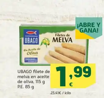 HiperDino Ubago Filete De Melva En Aceite De Oliva 85g oferta