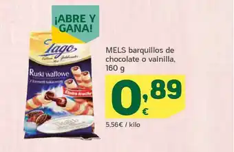 HiperDino Mels Barquillos De Chocolate O Vainilla 160g oferta
