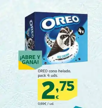 HiperDino Oreo Cono Helado Pack 4 Uds oferta