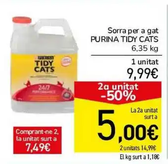 Andorra 2000 2a Unitat -50% Sorra Pet A Gat Purina Tidy Cats 6,35kg oferta