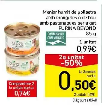 Andorra 2000 Menjar Humit De Pollastre Amb Mongetes O De Bou Amb Pastanagues Per A Gat Purina Beyond 85g oferta