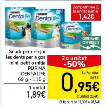 Andorra 2000 Snack Per Netejar Les Dents Per A Gos Mini Petit O Mitjà Purina Dentalife 69-115g oferta