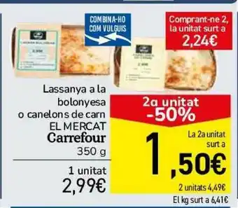 Andorra 2000 Lassanya A La Bolonyesa O Canelons De Carn El Mercat Carrefour 350g oferta