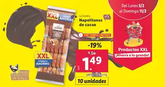 Lidl Napolitanas de cacao oferta