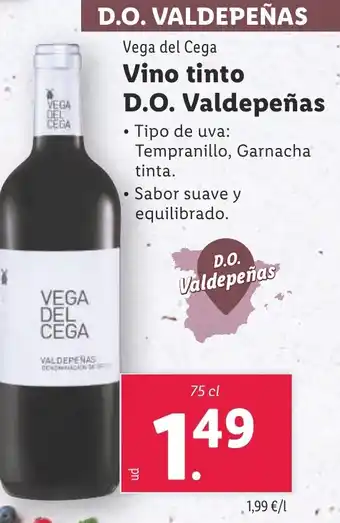 Lidl Vino tinto D.O. Valdepeñas oferta