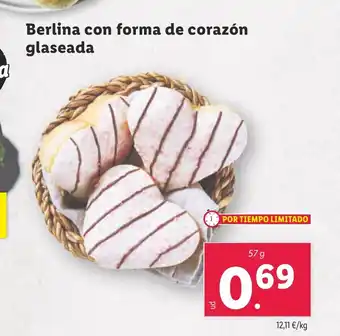 Lidl Berlina con forma de corazón glaseada oferta
