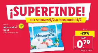 Lidl Mozzarella Light* oferta