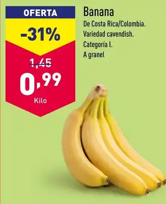 ALDI Banana oferta