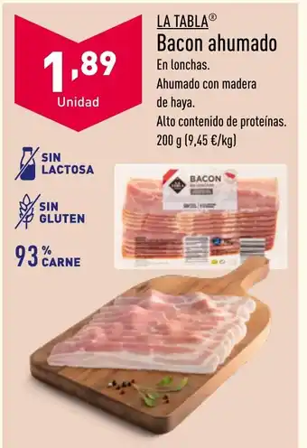 ALDI LA TABLAⓇ Bacon ahumado oferta