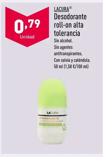 ALDI Desodorante roll-on alta tolerancia oferta
