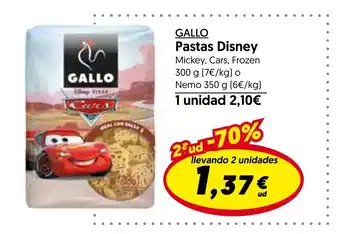 Hiper Usera GALLO Pastas Disney oferta