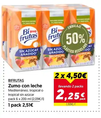 Hiper Usera Zumo con leche oferta