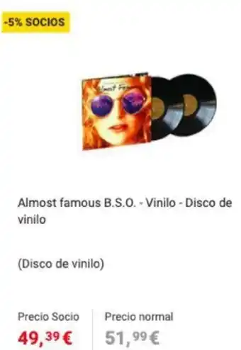 Fnac Almost famous B.S.O. - Vinilo-Disco de vinilo oferta