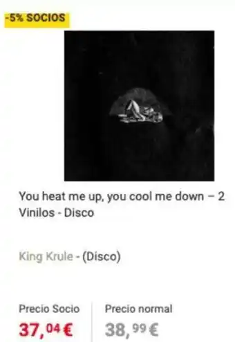 Fnac You heat me up, you cool me down - 2 Vinilos - Disco King Krule oferta