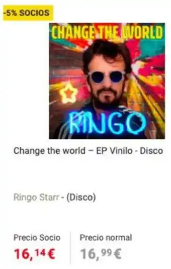 Fnac Change the world - EP Vinilo - Disco Ringo Starr oferta