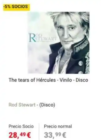 Fnac The tears of Hércules - Vinilo - Disco Rod Stewart oferta
