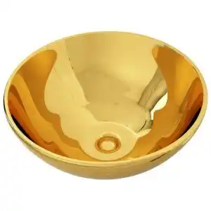 Brico Depôt vidaXL lavabo 32,5x14 cm cerámica dorado oferta