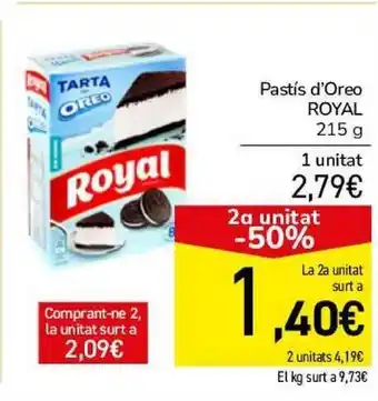 2a Unitat -50% Pastís D'oreo Royal 215g