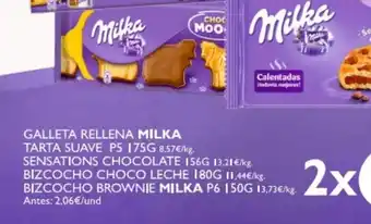 Cash Ecofamilia Milka Galleta Rellena Tarta Suave 175g oferta