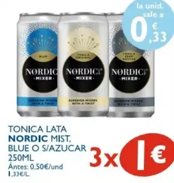 Cash Ecofamilia Nordic Tonica Lata mist Blue O S/Azucar 250ml oferta