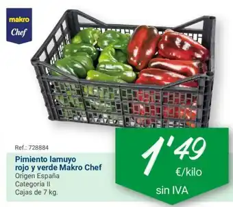 Makro Pimiento lamuyo rojo y verde Makro Chef oferta