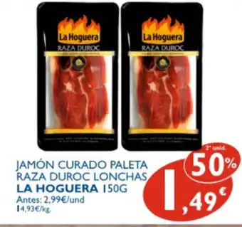 Supermercados La Despensa La Hoguera Jamón Curado Paleta raza Duroc Lonchas 150g oferta