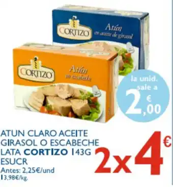 Supermercados La Despensa Cortizo Atun Claro Aceite Girasol O Escabeche Lata 43g oferta