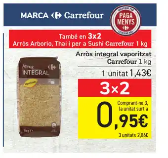 Carrefour Carrefour Arròz integral vaporitzat 1kg oferta