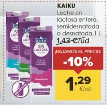 Autoservicios Familia KAIKU Leche sin lactosa entera, oferta