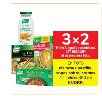 Carrefour Knorr els brous pastilla, sopes sobre, cremes 1 i vidre 450ml oferta