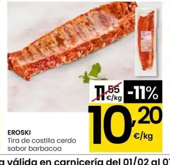 Eroski EROSKI Tira de costilla cerdo sabor barbacoa oferta
