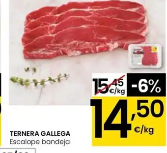 Eroski TERNERA GALLEGA Escalope bandeja oferta