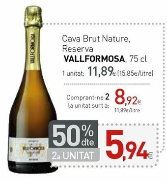 Condis Cava brut nature vallformosa oferta