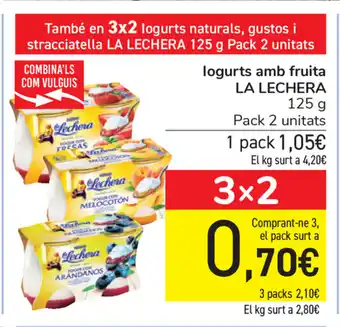 Carrefour La Lechera logurts amb fruita 125g Pack 2 unitats oferta