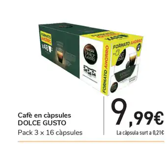 Carrefour Dolce Gusto Cafè en càpsules Pack 3 x 16 càpsules oferta