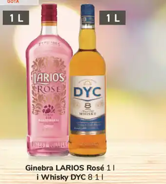 Carrefour Larios Ginebra Rosé 1L i DYC Whisky 8 1L oferta