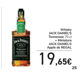 Carrefour Jack Daniel's Whisky Tennessee 70cl + Miniatura Jack Daniel's Apple de Regal oferta