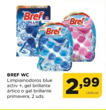 Alimerka BREF WC Limpiainodoros blue activ +, gel brillante ártico o gel brillante primavera, 2 uds. oferta