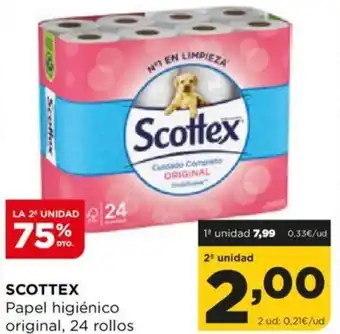 Alimerka SCOTTEX Papel higiénico original, 24 rollos oferta