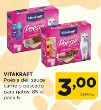 Alimerka VITAKRAFT Poésie déli sauce carne o pescado para gatos, 85 g. pack 6 oferta