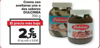 Carrefour Crema con avellanas uno o dos sabores DULCINEA oferta