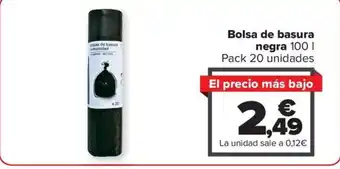 Carrefour Bolsa de basura negra 100 I oferta