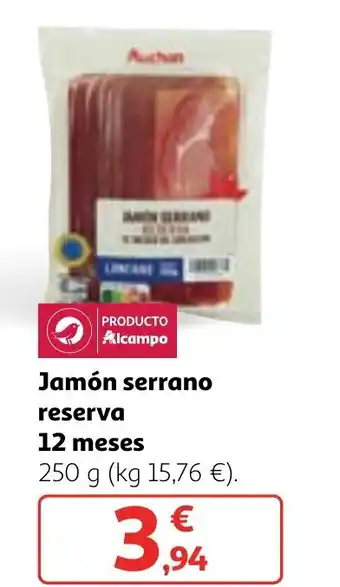 Alcampo Jamón serrano reserva 12 meses oferta