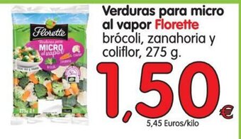 Alimerka Florette Verduras para micro al vapor brócoli, zanahoria y coliflor, 275 g oferta