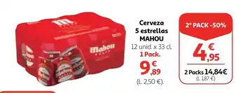Alcampo Cerveza 5 estrellas MAHOU oferta
