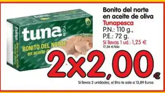 Alimerka Bonito del norte en aceite de oliva Tunapesca 110g. oferta
